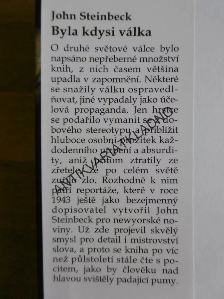 BYLA KDYSI VÁLKA, JOHN STEINBECK, **an