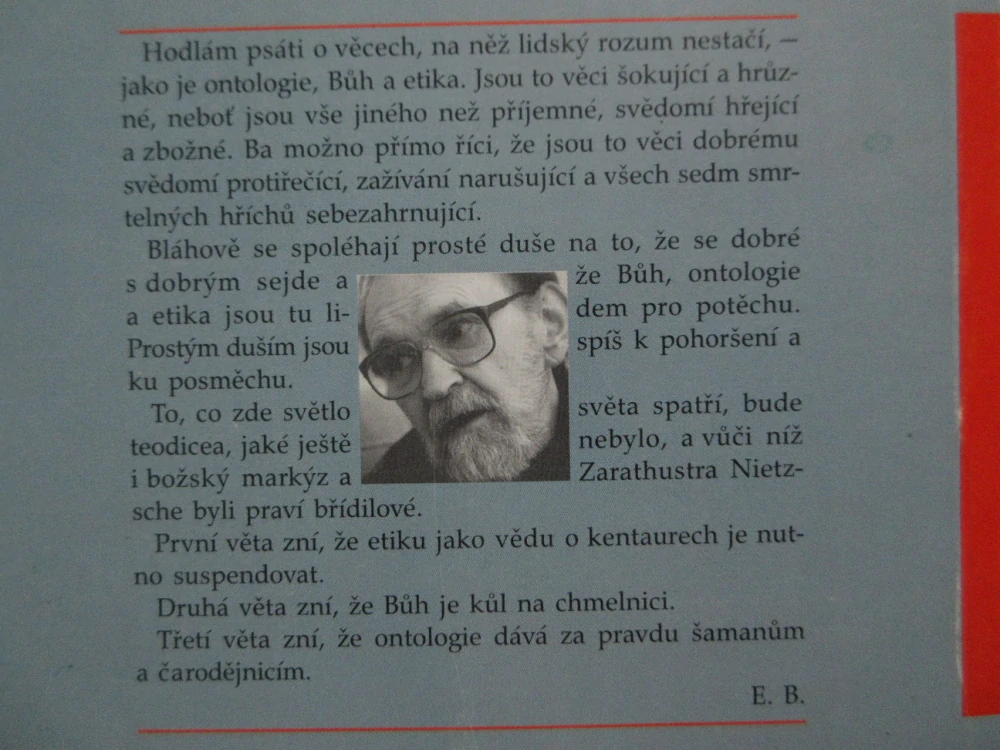 SKLEPNÍ PRÁCE, EGON BONDY, **an
