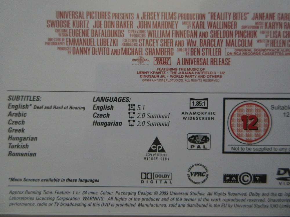 BOLESTNÁ REALITA, W. RYDER, E. HAWKE, B. STILLER, DVD FILM