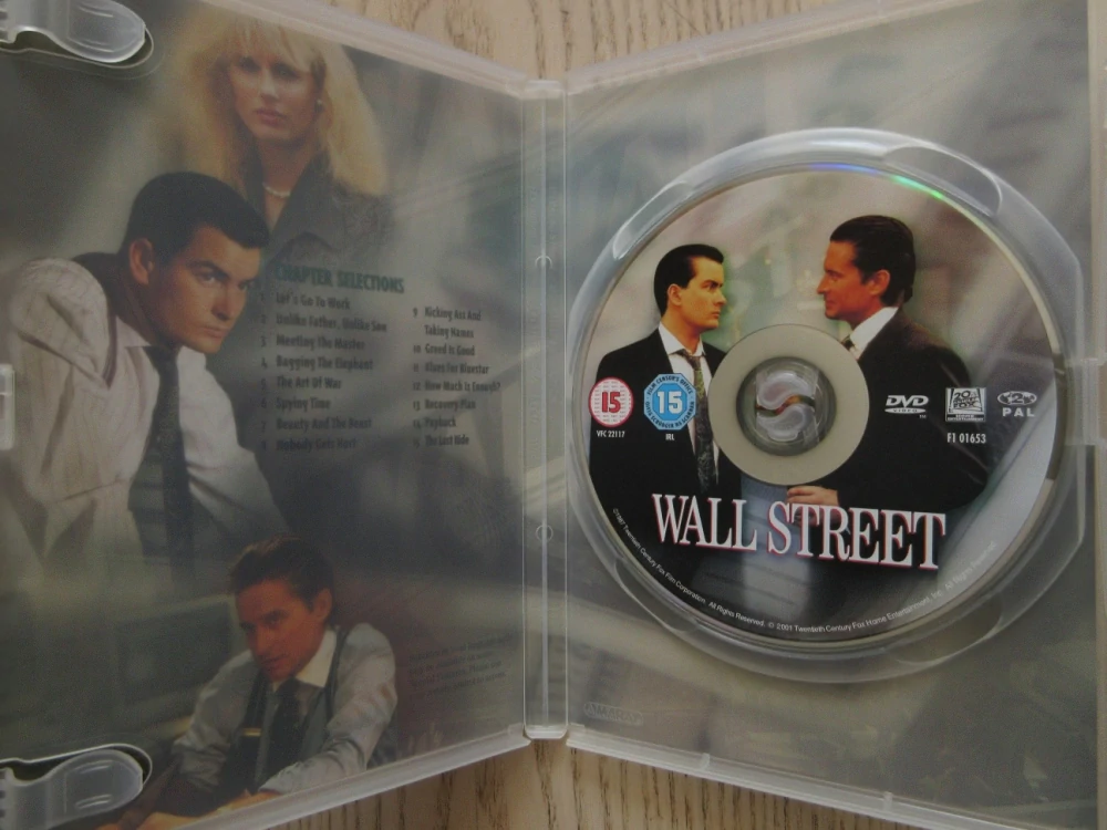 WALL STREET, M. DOUGLAS, CH. SHEEN, D. HANNAH, DVD FILM