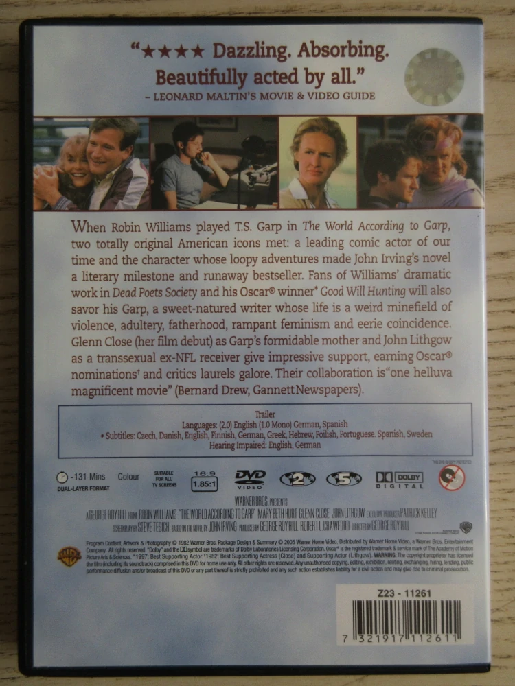 SVĚT PODLE GARPA, R. WILLIAMS, DVD FILM