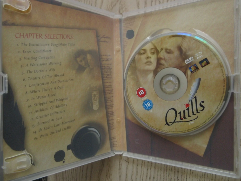 QUILLS, G. RUSH, K. WINSLET, J. PHOENIX, DVD FILM