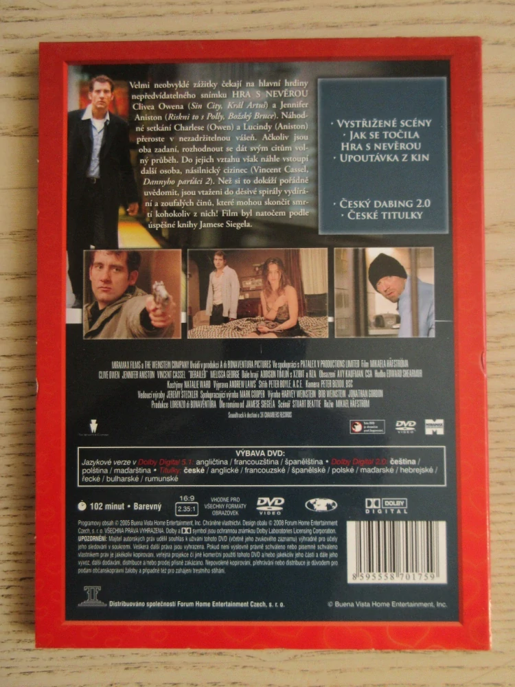 HRA S NEVĚROU, C. OWEN, J. ANISTON, V. CASSEL, DVD FILM