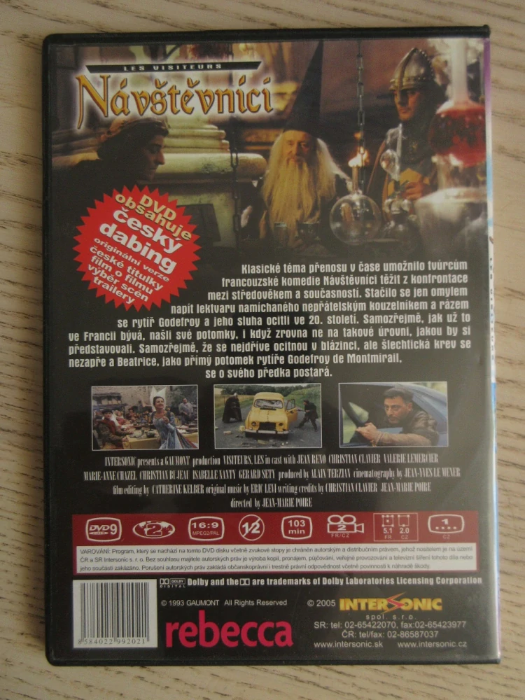 NÁVŠTĚVNÍCI, J. RENO, CH. CLAVIER, DVD FILM