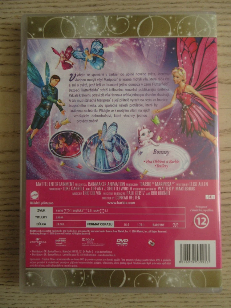 BARBIE, MOTÝLÍ VÍLA, DVD FILM 