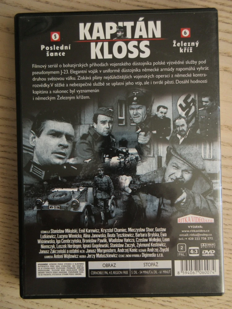 KAPITÁN KLOSS - S NASAZENÍM ŽIVOTA, DÍL 5+6, DVD FILM