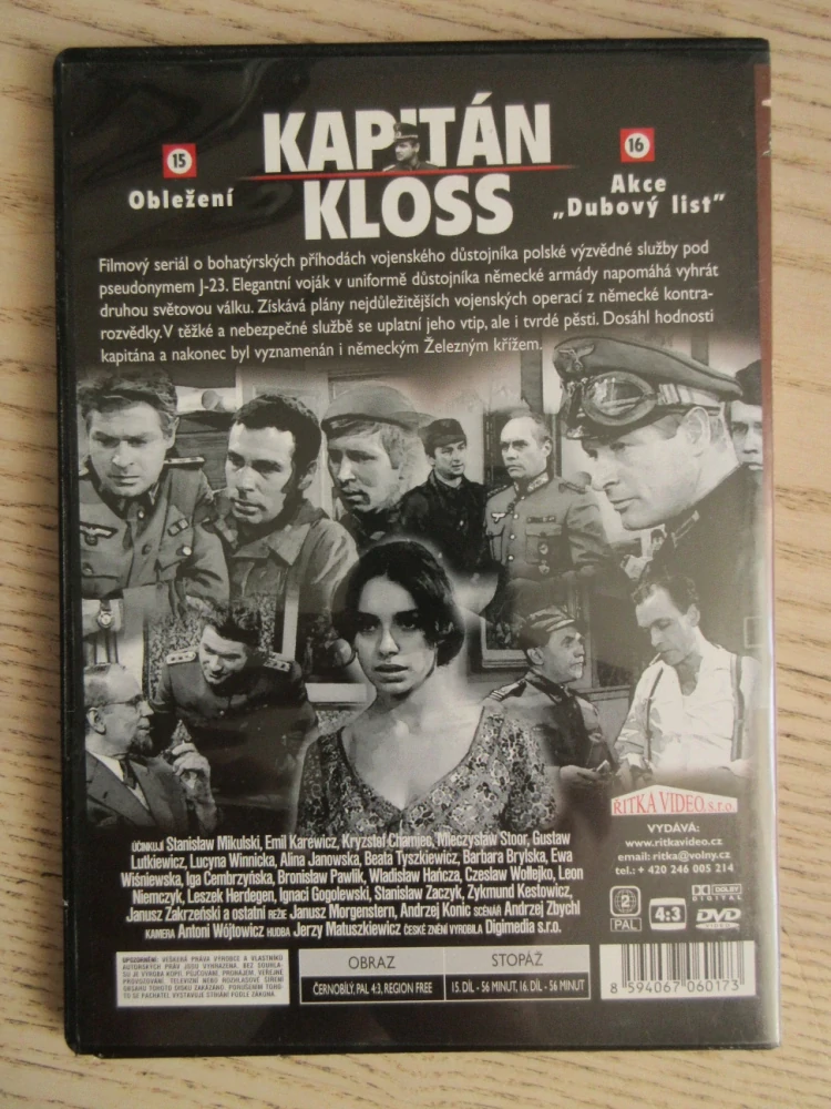 KAPITÁN KLOSS - S NASAZENÍM ŽIVOTA, DÍL 15+16, DVD FILM 