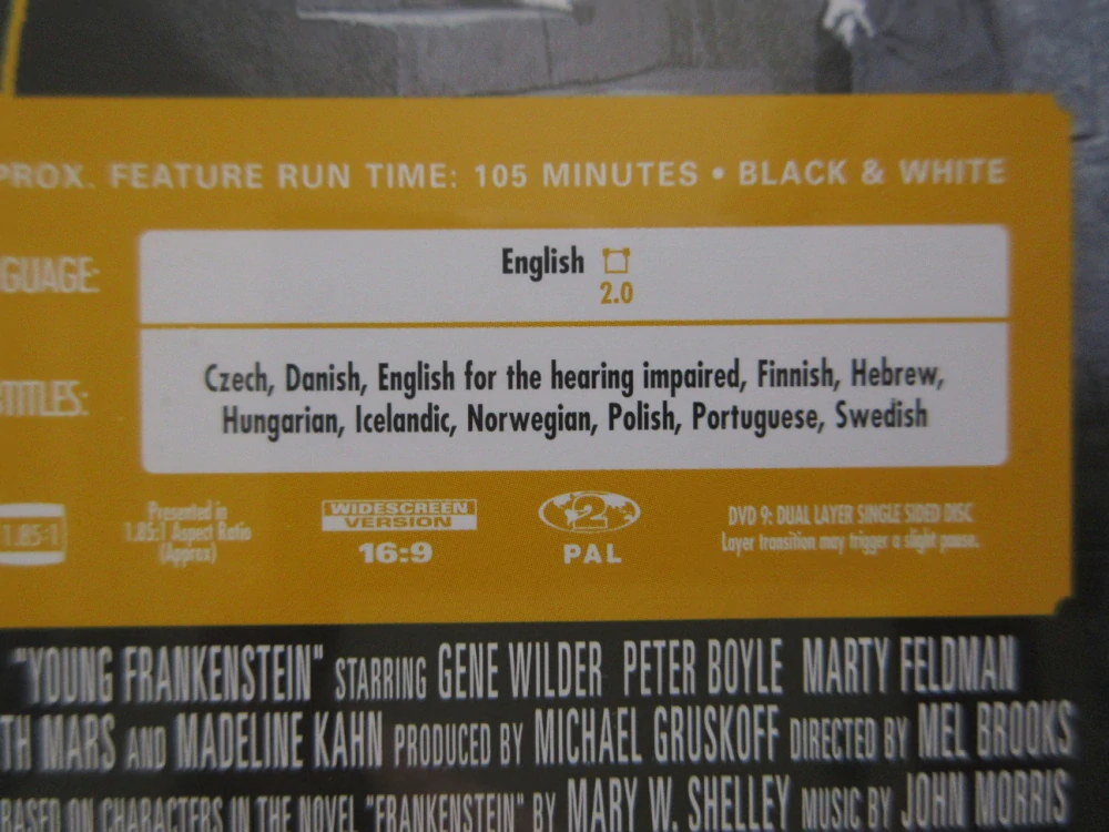 MLADÝ FRANKENSTEIN, R: M. BROOKS, G. WILDER, DVD FILM