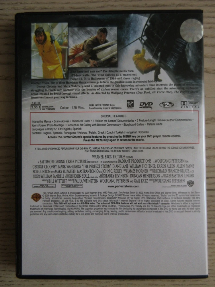 DOKONALÁ BOUŘE, G. CLOONEY, M. WAHLBERG, DVD FILM