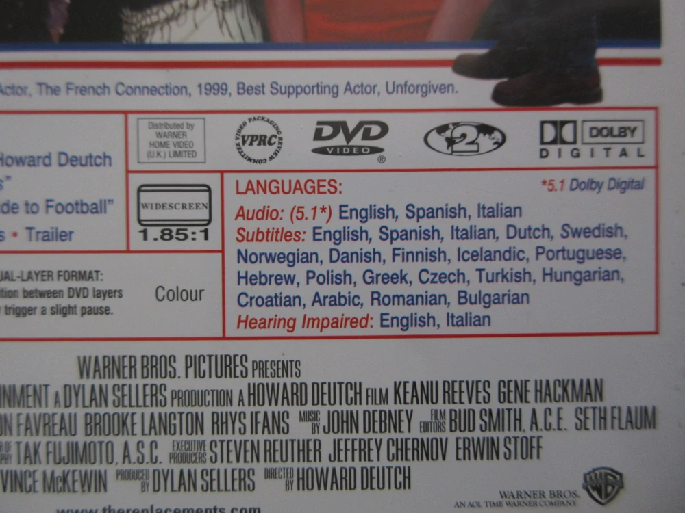 NÁHRADNÍCI, K. REEVES, G. HACKMAN, DVD FILM