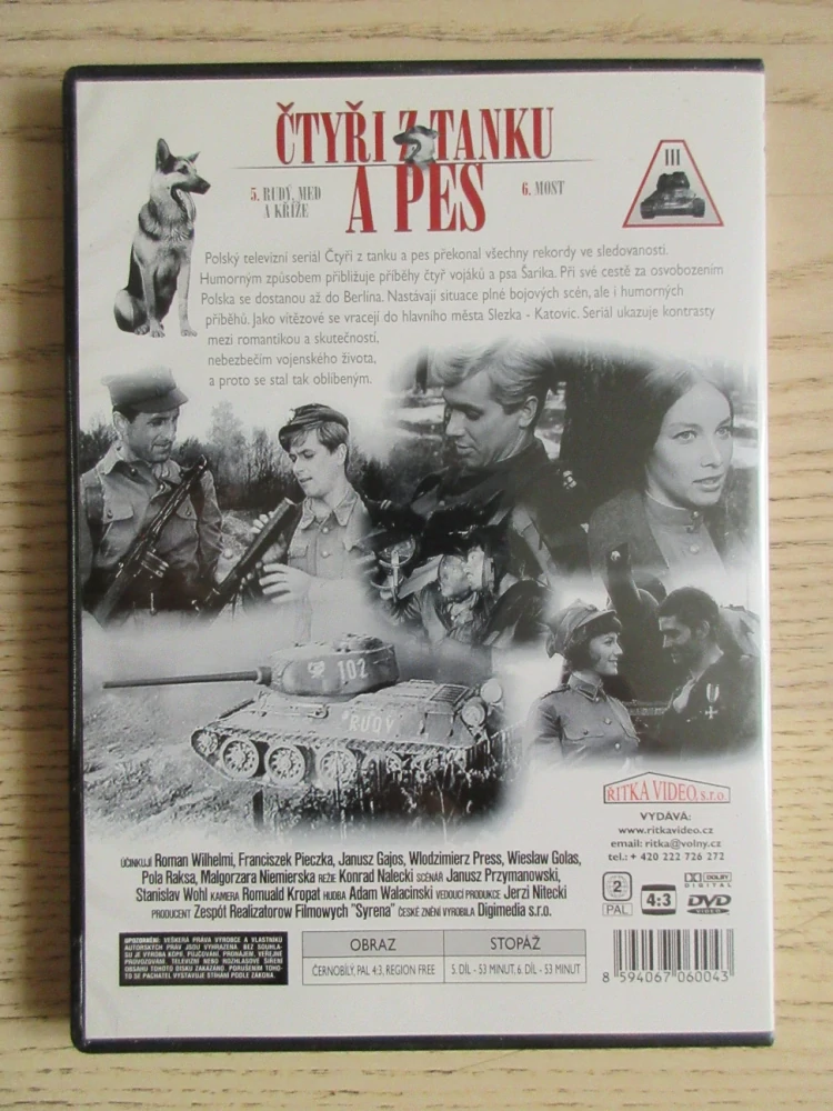 ČTYŘI Z TANKU A PES, DÍL 5+6, J. GAJOS, DVD FILM ČR