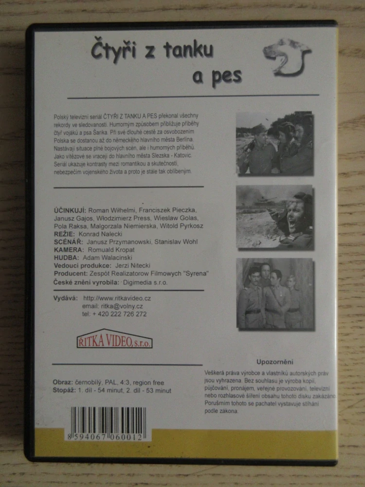 ČTYŘI Z TANKU A PES, DÍL 1+2, J. GAJOS, R. WILHELMI, DVD FILM ČR