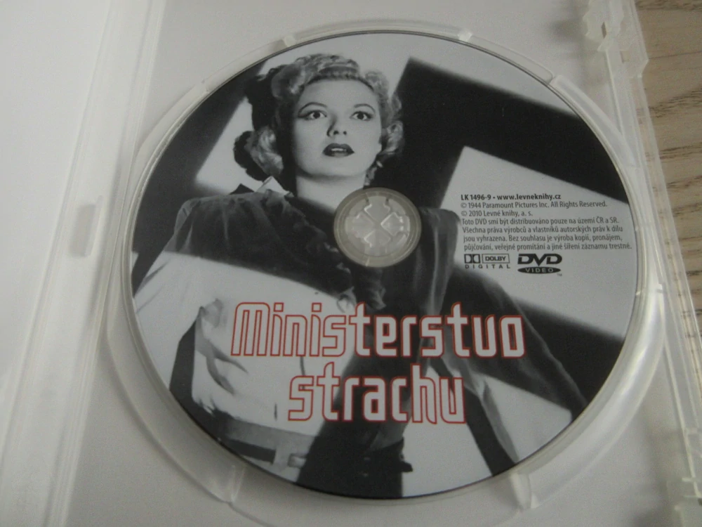 MINISTERSTVO STRACHU, MILLAND, GB OBAL, ČESKÉ DVD FILM