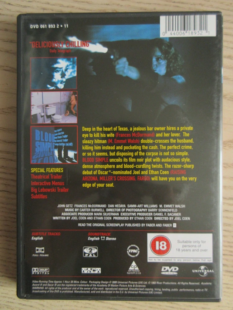 ZBYTEČNÁ KRUTOST, COEN, GB OBAL, ČESKÉ DVD FILM VČETNĚ BOOK