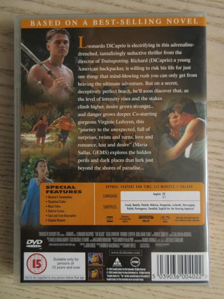 PLÁŽ, DI CAPRIO, GB OBAL, ČESKÉ TITULKY, DVD FILM