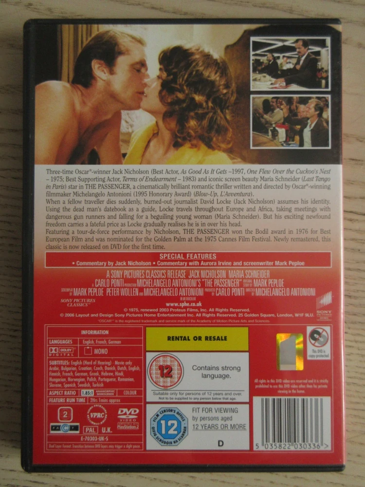 POVOLÁNÍ REPORTÉR, ANTONIONI, NICHOLSON, GB OBAL, ČESKÉ TITULKY, DVD FILM
