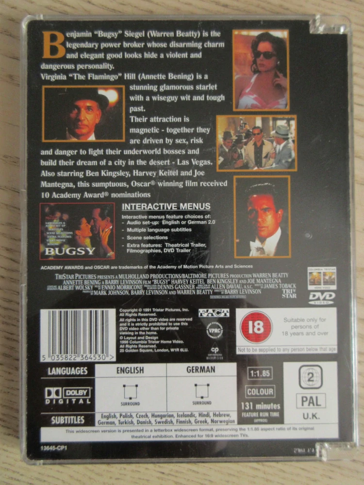 BUGSY, BEATTY, BENING, GB OBAL, ČESKÉ TITULKY, DVD FILM