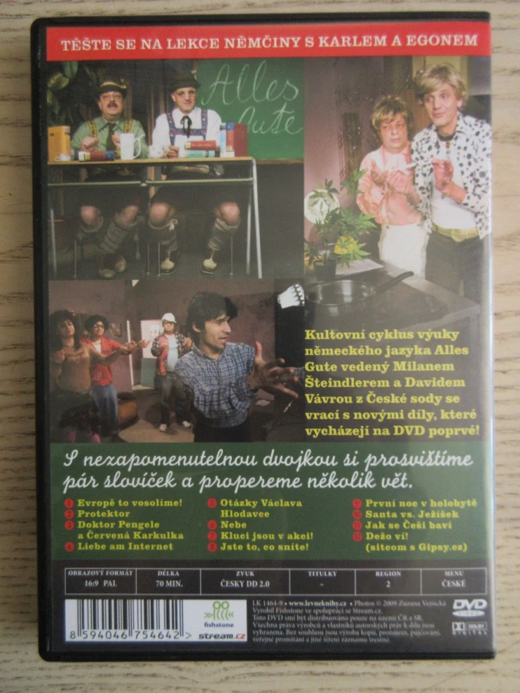 ALLES GUTE, VÝUKA NĚMECKÉHO JAZYKA, MILAN ŠTEINDLER, DAVID VÁVRA, DVD FILM