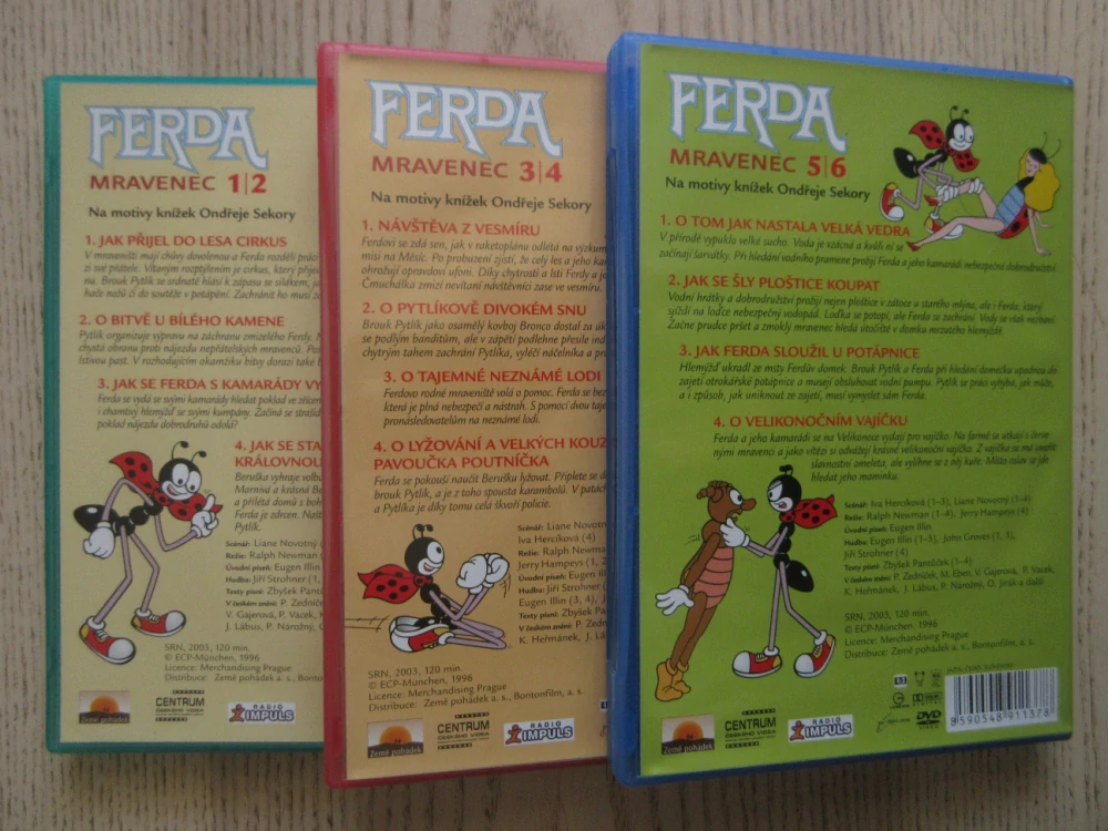 FERDA MRAVENEC 1/2, 3/4, 5/6  3X DVD FILM