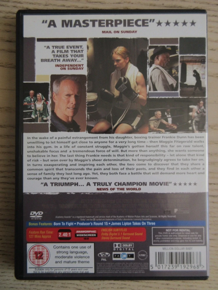 MILLION DOLLAR BABY, GB OBAL, ČESKÁ VERZE, DVD FILM
