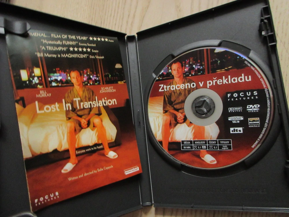 ZTRACENO V PŘEKLADU, B.MURRAY, GB OBAL, ČESKÁ VERZE, DVD FILM