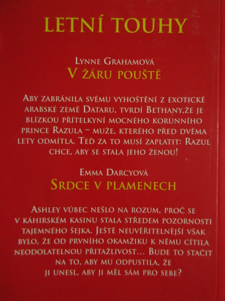 LETNÍ TOUHY, LYNNE GRAHAMOVÁ, EMMA DARCYOVÁ, **an