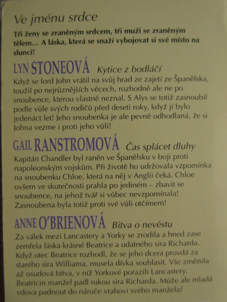 VE JMÉNU SRDCE: LYN STONEOVÁ, GAIL RANSTROMOVÁ, ANNE O'BRIENOVÁ, Č. 116, **an