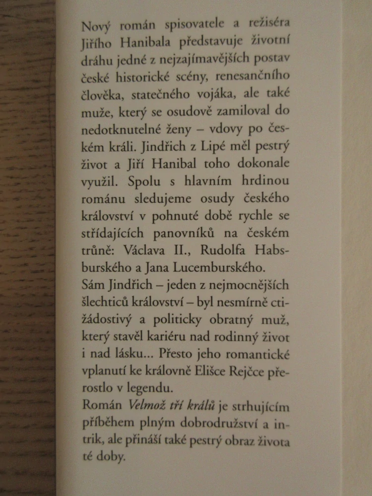 VELMOŽ TŘÍ KRÁLŮ, JIŘÍ HANIBAL, **an