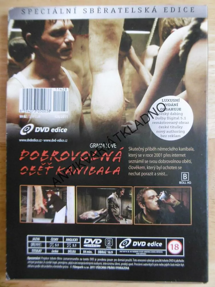 DOBROVOLNÁ OBĚŤ KANIBALA, DVD FILM