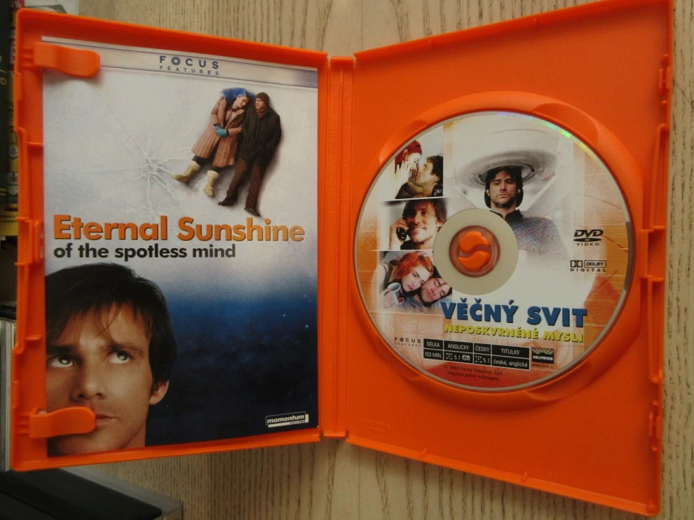 VĚČNÝ SVIT NEPOSKVRNĚNÉ MYSLI, J.CARREY, GB.OBAL, ČESKÁ VERZE, DVD FILM