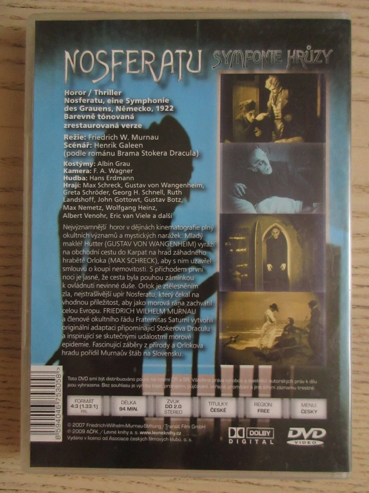 NOSFERATU, M. SCHRECK, R. LANDSHOFF, G. VON WANGENHEIM, DVD FILM