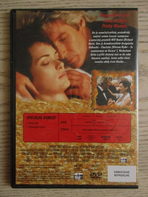 PODZIM V NEW YORKU, R. GERE, W. RYDER, DVD FILM