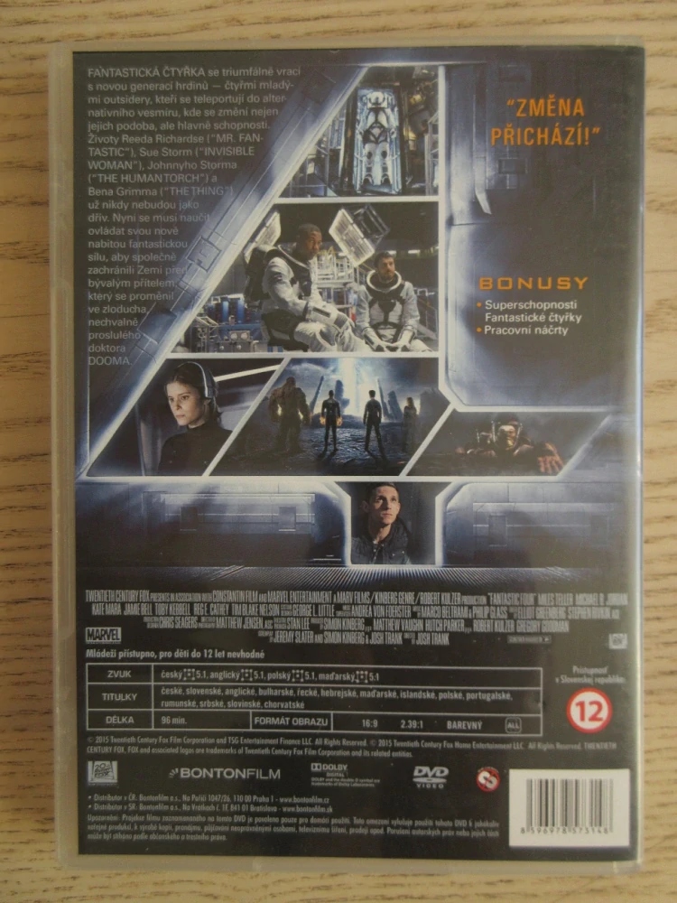 FANTASTICKÁ 4, ČTYŘKA, M. TELLER, M. B. JORDAN, DVD FILM 