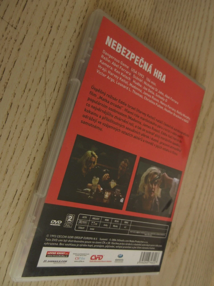 NEBEZPEČNÁ HRA, MADONNA, H. KEITEL, J. RUSSO, DVD FILM
