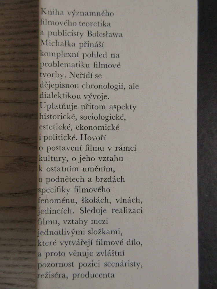 FILM UMĚNÍ VE VÝOJI, BOLESLAV MICHALEK, **an