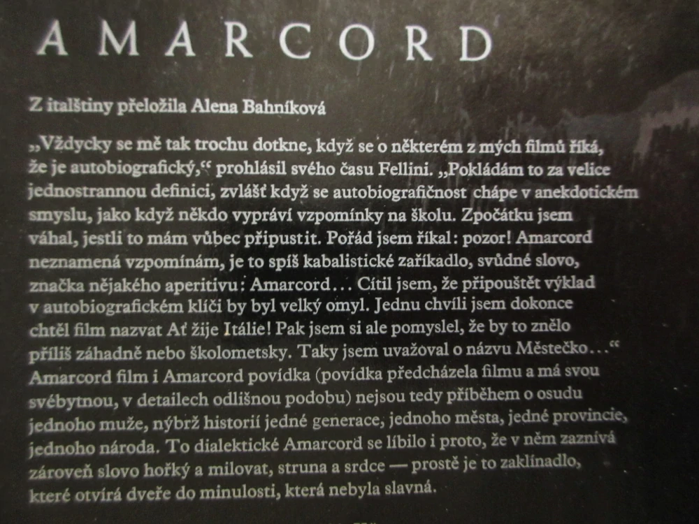 AMARCORD, FEDERICO FELLINI, TONINO GUERRA, **an