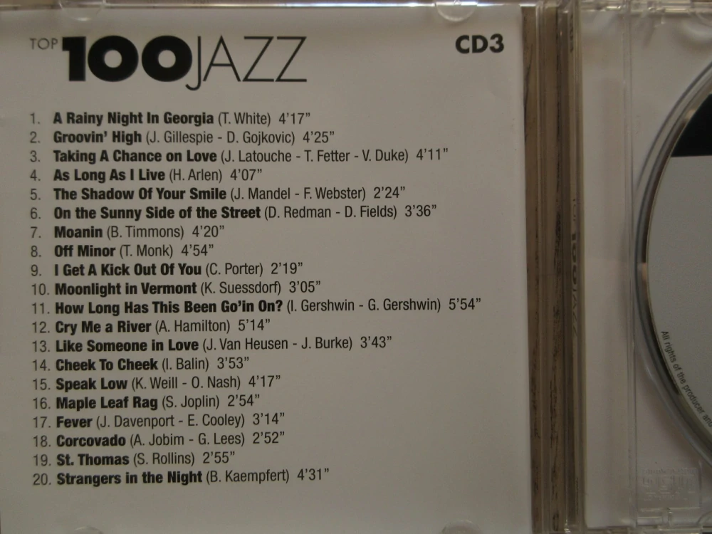TOP 100 JAZZ, CD HUDBA