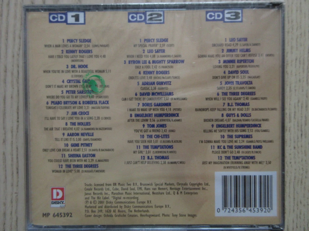 ROMANTIC LOVE SONGS, 3X CD HUDBA