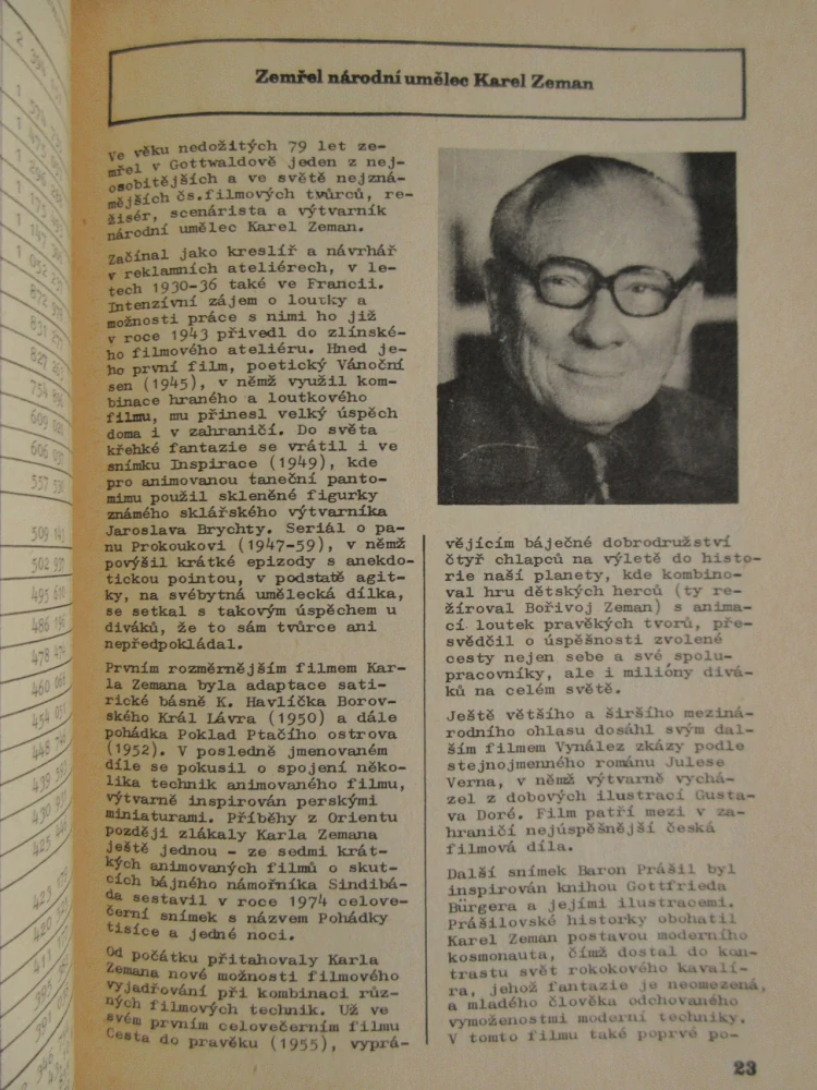 ZPRAVODAJ ČESKOSLOVENSKÉHO FILMU, Č. 9/1989, **an