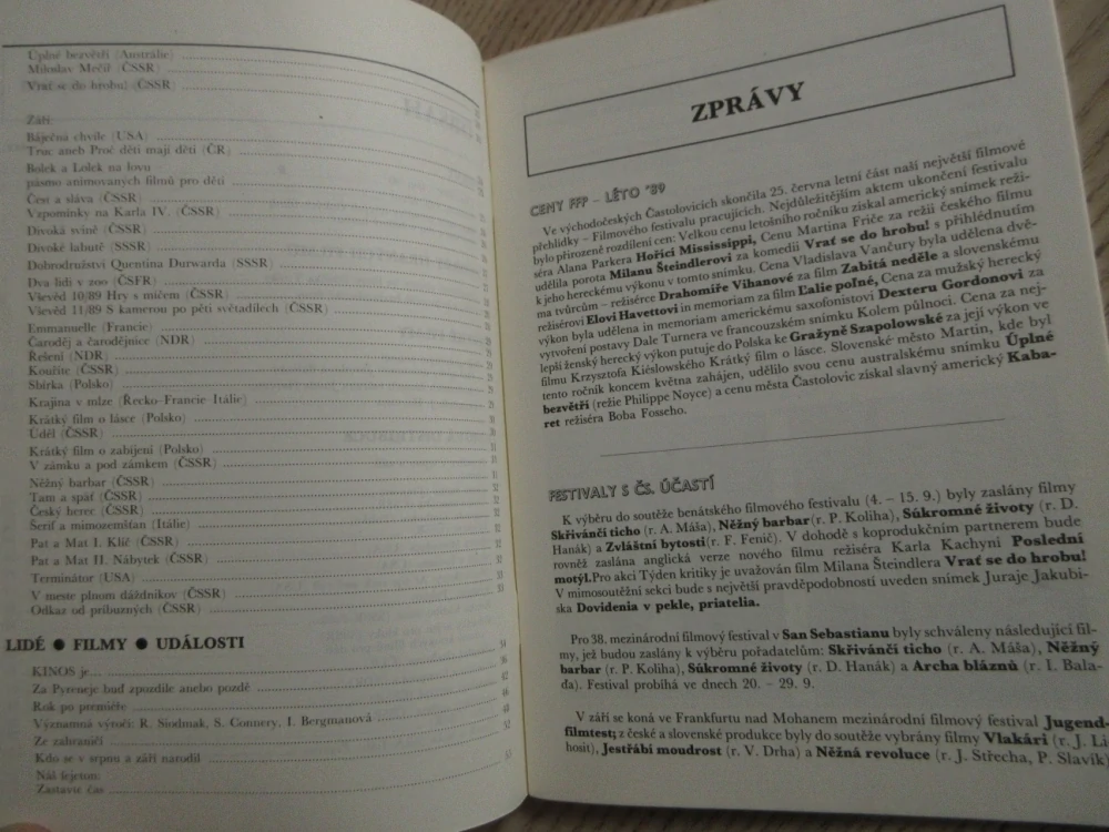 ZPRAVODAJ ČESKOSLOVENSKÉHO FILMU, Č. 14-15/1990, **an