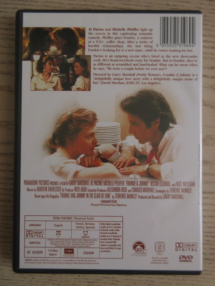 FRANKIE A JOHNNY, AL PACINO, GB OBAL, ČESKÉ TIT. DVD FILM