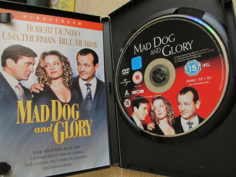 VZTEKLEJ PES A GLORYE, R.DE NIRO, U.THURMAN, GB OBAL, ČESKÉ TITULKY, DVD FILM