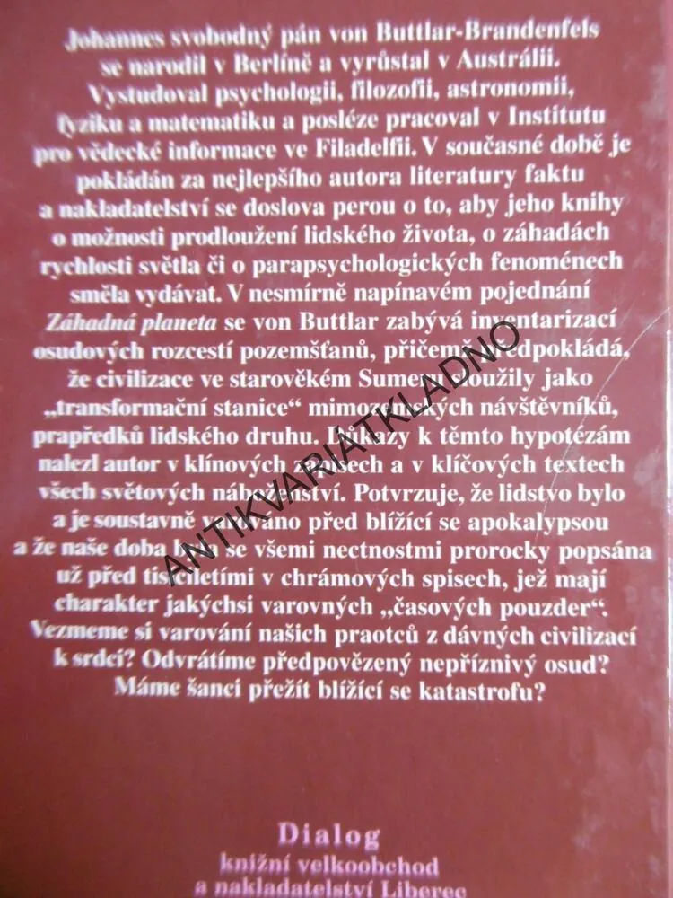 ZÁHADNÁ PLANETA, JOHANNES VON BUTTLAR