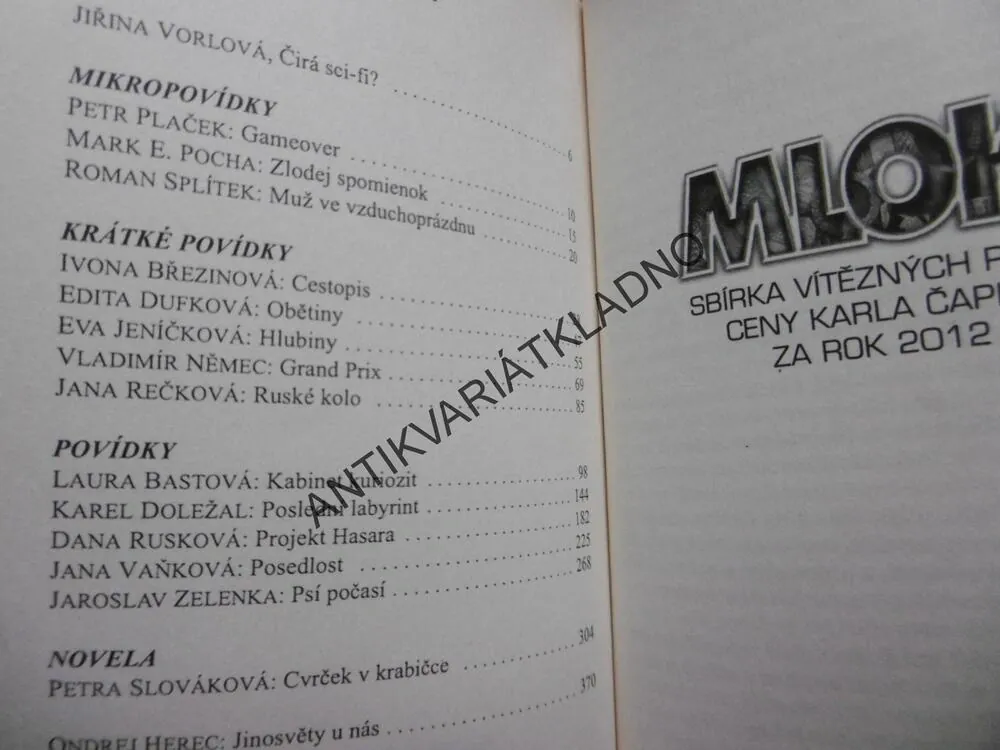 MLOK, NEJLEPŠÍ SCI-FI A FANTASY POVÍDKY ROKU 2012