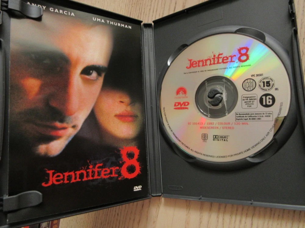 JENIFER 8, A.GARCIA, U.THURMAN, GB OBAL, ČESKÉ TIT. DVD FILM
