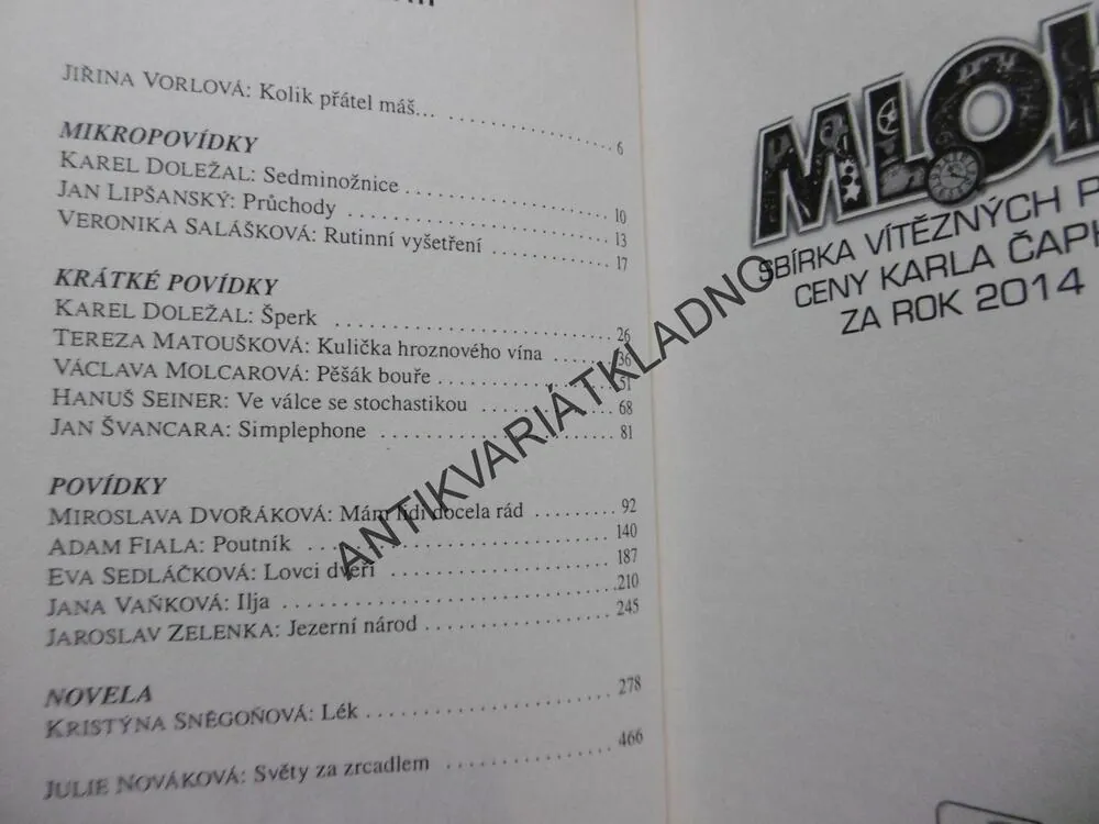 MLOK, NEJLEPŠÍ SCI-FI A FANTASY POVÍDKY ROKU 2014