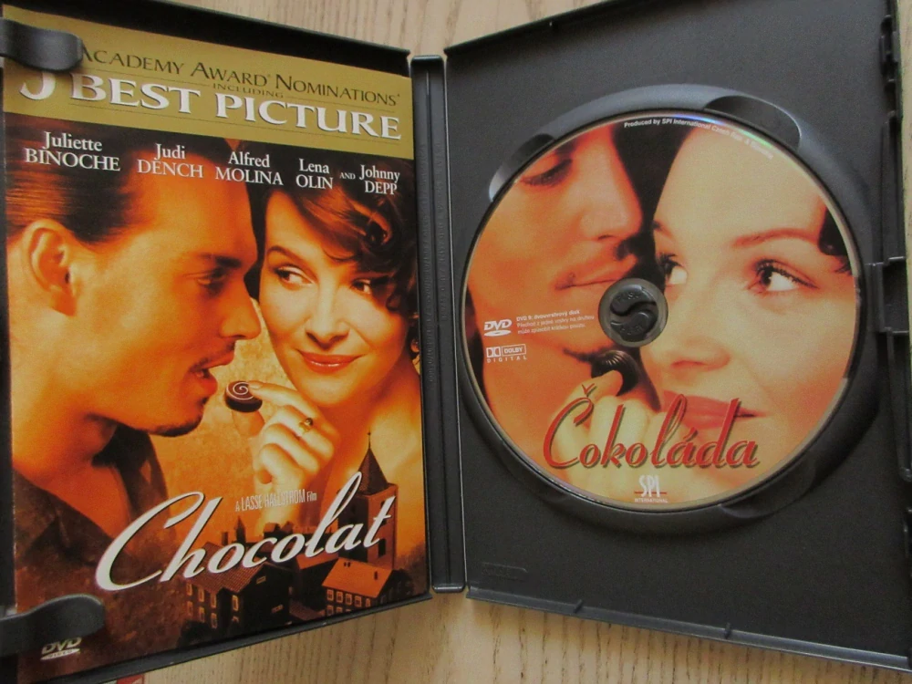 ČOKOLÁDA, J.DEPP, GB OBAL, ČESKÉ DVD FILM