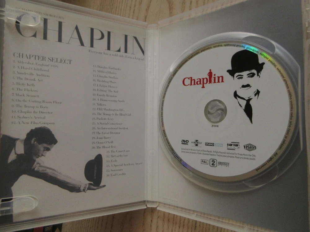 CHAPLIN, R.DOWNEY, GB OBAL, ČESKÉ DVD FILM