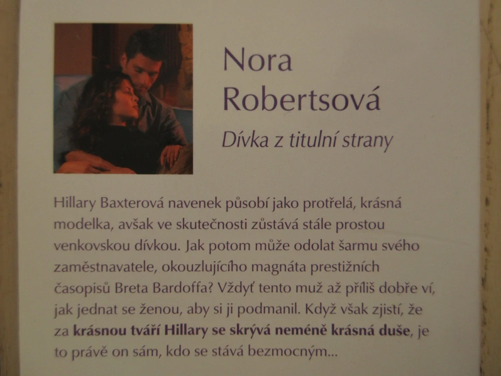 DÍVKA Z TITULNÍ STRANY, NORA ROBERTSOVÁ, **an