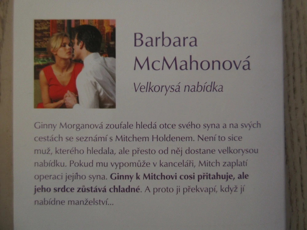 VELKORYSÁ NABÍDKA, BARBARA MCMAHONOVÁ, **an